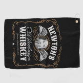 オールドムーンシャインウイスキーラベルADD PHOTO Family Name ゴルフタオル (横)