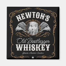 オールドムーンシャインウイスキーラベルADD PHOTO Family Name マグネット