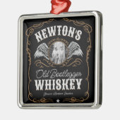 オールドムーンシャインウイスキーラベルADD PHOTO Family Name メタルオーナメント (左)