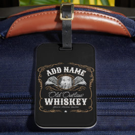 オールドムーンシャインウイスキーラベルADD PHOTO Family Name ラゲッジタグ