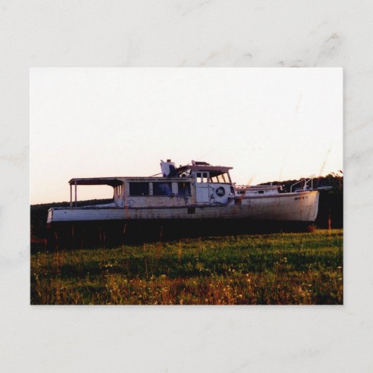 オールドメイン魚釣りボート ポストカード (正面)
