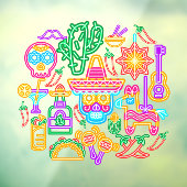 オールドメキシコシンコデマヨフェイクネオンライト ウィンドウサイン (シート3)