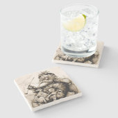 オールドメリーサンタクロース ストーンコースター (横)