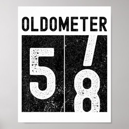 オールドメーター 58歳の誕生日 楽しいレトロ 58歳になる ポスター (正面)