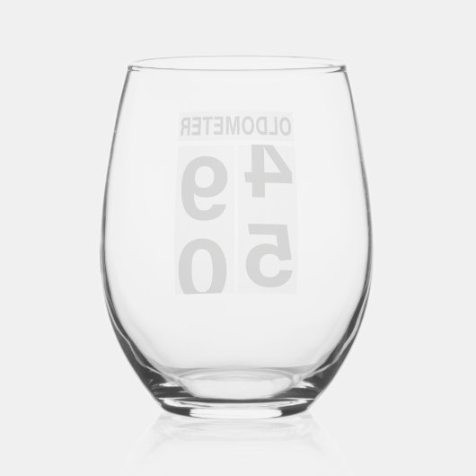 オールドメータ50誕生日 ステムなしワイングラス (裏面)