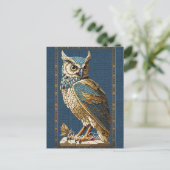 オールドモザイクフクロウ。 ポストカード (スタンド正面)