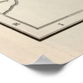 オールドモントリオールカナダの地図(1924年)ヴィンテージ ポスター (角)