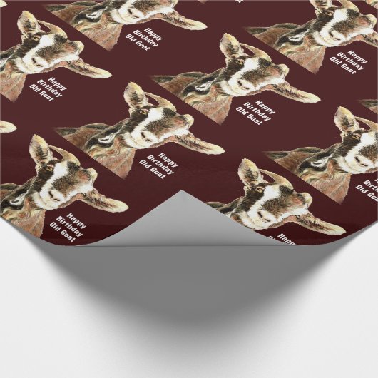 オールドヤギ誕生日ユーモアヤギ農場動物 ラッピングペーパー (角)