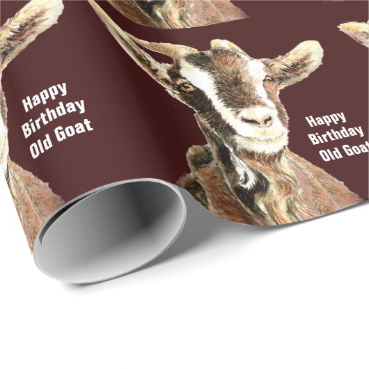 オールドヤギ誕生日ユーモアヤギ農場動物 ラッピングペーパー (ロールコーナー)