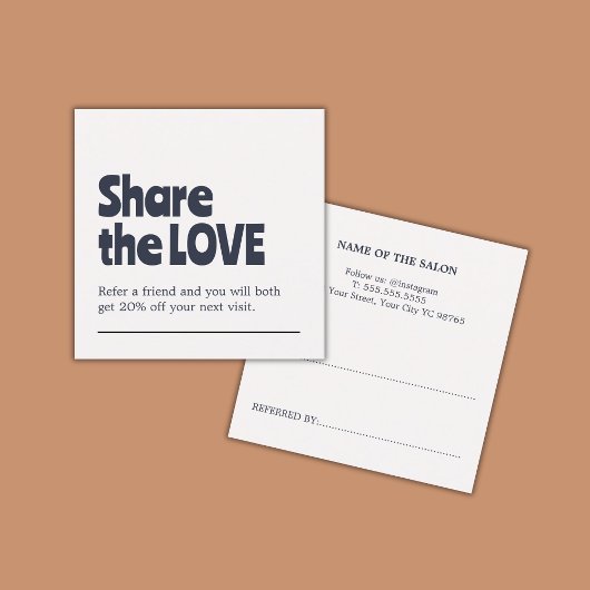 オールドユニークホワイトブルーはっきりしたサロン 紹介カード