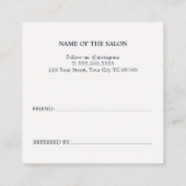 オールドユニークホワイトブルーはっきりしたサロン 紹介カード (裏面)