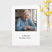 オールドユーモアのあるレディーゲッチオールド誕生日 カード (黄色い花)