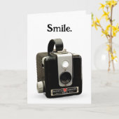 オールドユーモア誕生日レトロカメラ カード (黄色い花)