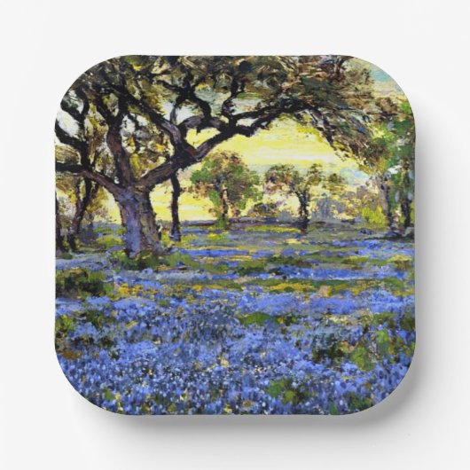 オールドライブオークの木とブルーベル ペーパープレート (正面)
