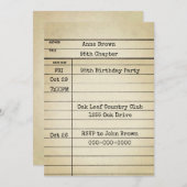 オールドライブラリカード95th誕生日パーティー 招待状 (正面/裏面)