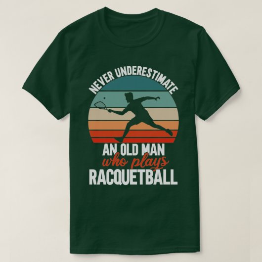 オールドラケットボール選手 Tシャツ (デザイン正面)