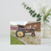 オールドラスティアンティークファームトラクター写真ポスター ポストカード (スタンド正面)