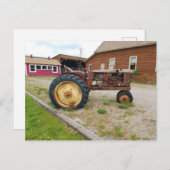 オールドラスティアンティークファームトラクター写真ポスター ポストカード (正面/裏面)