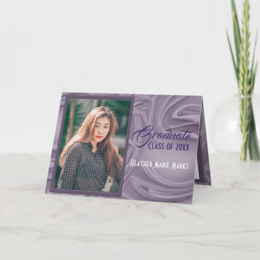 オールドラベンダー卒業写真パーティの招待状 招待状 (正面)