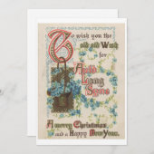 オールドランサイン、クリスマス、ニューミュージック 1914 ヴィンテージ シーズンカード (正面/裏面)