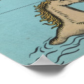 オールドルネッサンス風ユニコーン国旗の地図プリント ポスター (角)