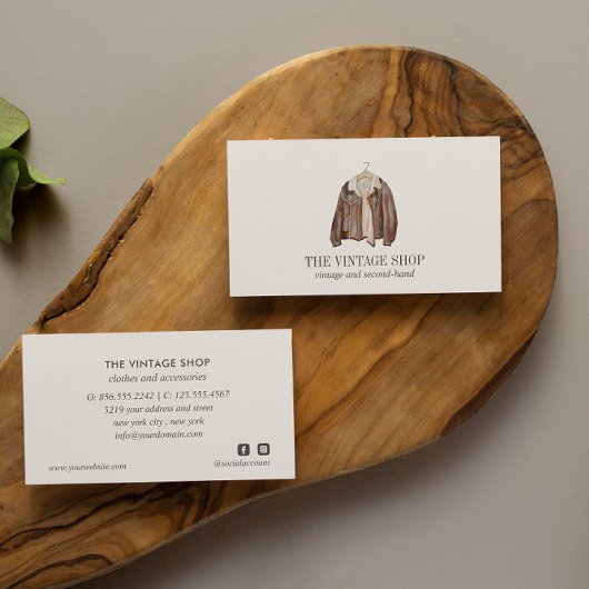 オールドレザージャケットヴィンテージの古着 名刺