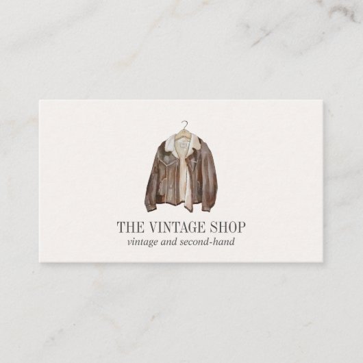 オールドレザージャケットヴィンテージの古着 名刺 (正面)