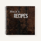 オールドレザールックパーソナライズされたレシピ ノートブック (正面)