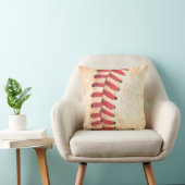 オールドレザー野球赤いステッチを閉じる クッション (椅子)