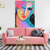 オールドレスアップ抽象芸術デジタルポートレート キャンバスプリント (インサイチュ (リビング))