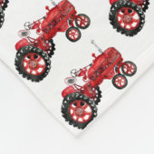 オールドレッドトラクタースケッチ フリースブランケット (角)