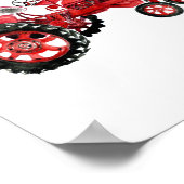 オールドレッドトラクタースケッチ ポスター (角)