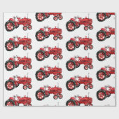 オールドレッドトラクタースケッチ ラッピングペーパー (フラット)