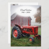 オールドレッドトラクター葬儀プログラム 招待状 (正面/裏面)