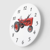オールドレッドトラクター ラージ壁時計 (傾斜)