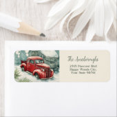 オールドレッドトラッククリスマス差出人住所ラベル ラベル (インサイチュ)