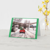 オールドレッドトラックスのクリスマス カード (黄色い花)