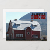 オールドレッドバーンカントリースタイルホーダウンバーンリージング 招待状 (正面/裏面)