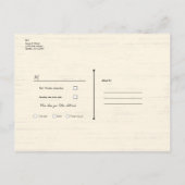 オールドレッドバーンカントリー素朴ウェディングRSVP 案内ポストカード (裏面)