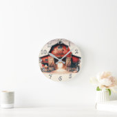 オールドレッドバーンカントリ素朴ー ラウンド壁時計 (ホーム)