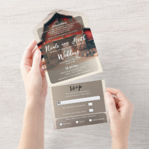 オールドレッドバーン ラスティックカントリーウェディング オールインワン招待状