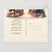 オールドレッドバ素朴ンカントリー結婚式の日付を保存 案内ポストカード (裏面)