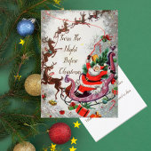 オールドレッドヴィンテージサンタクロース飛んでいるトナディースレー カード