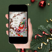 オールドレッドヴィンテージサンタクロース飛んでいるトナディースレー カード