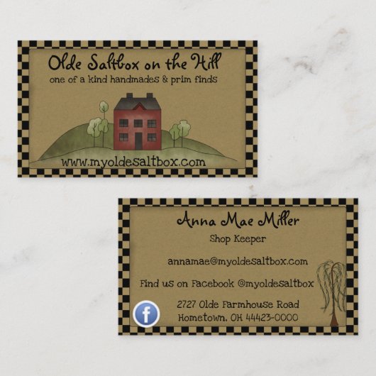 オールドレッド素朴サルトボ初期のックス名刺 名刺 (正面/裏面)