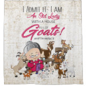 オールドレディーハウスフルオブヤギ シャワーカーテン (正面)