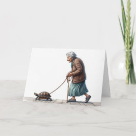 オールドレディ歩くアカメ カード