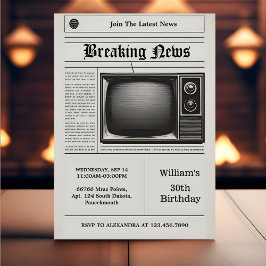 オールドレトロメンズ大人新聞30th誕生日 招待状