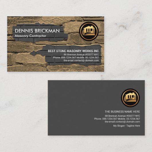 オールドレンガウォールニューレンガ敷設建築 名刺 (正面/裏面)