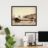 オールドログキャビンホームで休憩SD 1887 ポスター (ホームオフィス)